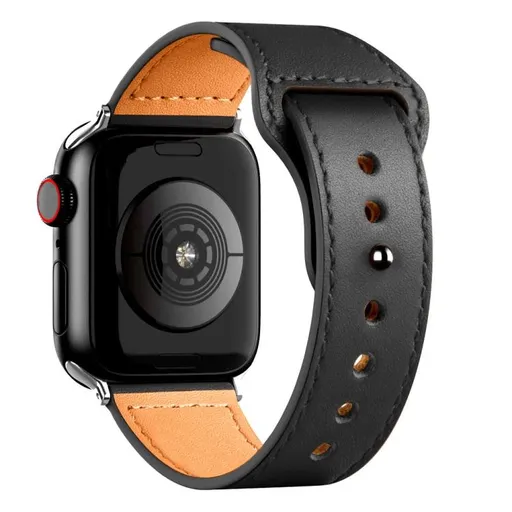 REVERSA Kožený remienok pre Apple Watch 44 / 45 / 46 / 49mm čierny