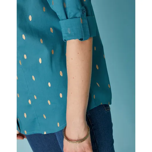 Košeľová blúzka so zlatou potlačou