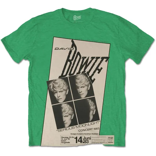 David Bowie tričko Concert '83 Zelená XL