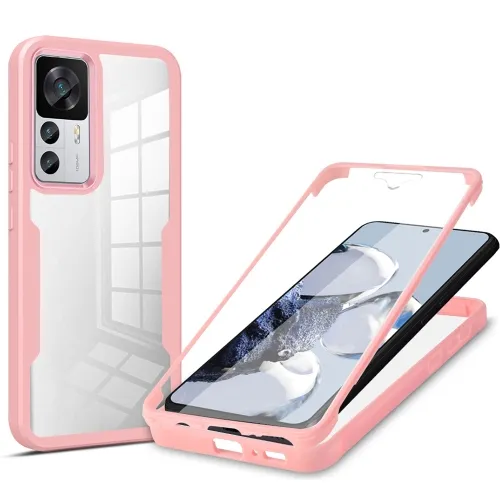 DUAL Obojstranný kryt s fóliou Xiaomi 12T / 12T Pro ružový