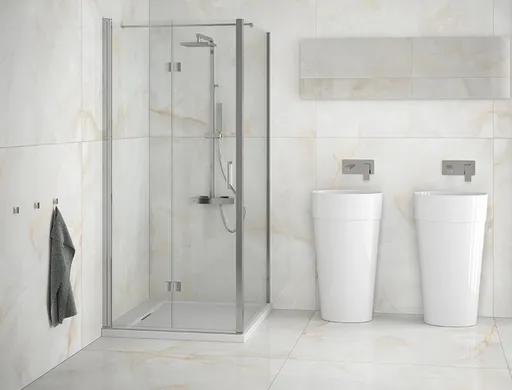 BESCO - Pevná stena EXO-CH - FARBA rámu - Chróm / Leštený hliník (ALU), Rozmer A - 80, Rozmer C - 190, Smer zatvárania - Univerzálne Ľavé / Pravé, Výplň - Číre bezpečnostné sklo - 6 mm BCEXOCH80CC