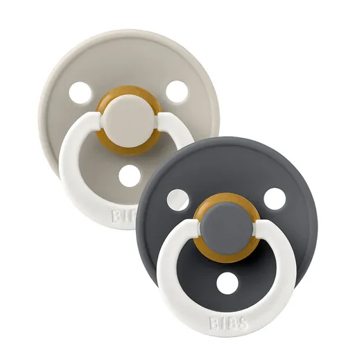 BIBS Cumlíky z prírodného kaučuku nočný Colour 2ks, veľkosť 1 - Sand / Iron