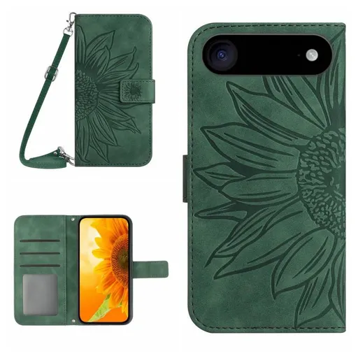 ART SUNFLOWER Peňaženkový obal so šnúrkou pre Apple iPhone Air zelený