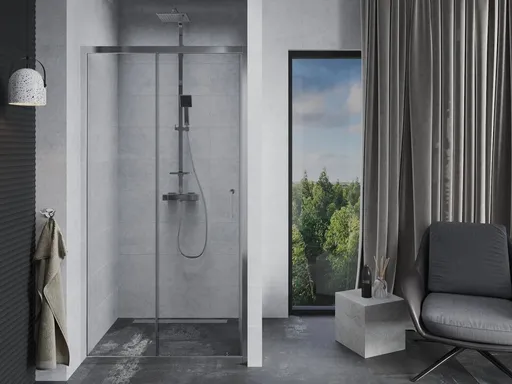 OLSEN SPA - Sprchové dvere do niky TREOS - FARBA rámu - Hliník leštený, Rozmer A - 110, Smer zatvárania - Univerzálny Ľavé / Pravé, Výplň - Číre bezpečnostné sklo - 6 mm OLBENW102711CC