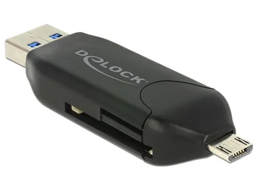 Delock Micro USB OTG čítačka kariet + USB 3.0 A male