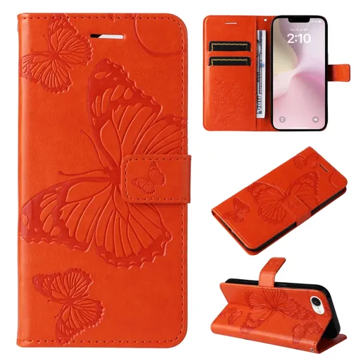 ART BUTTERFLY Peňaženkový obal pre Apple iPhone 16e oranžový