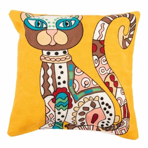 Pletená obliečka na vankúš Mačka, 45 x 45 cm