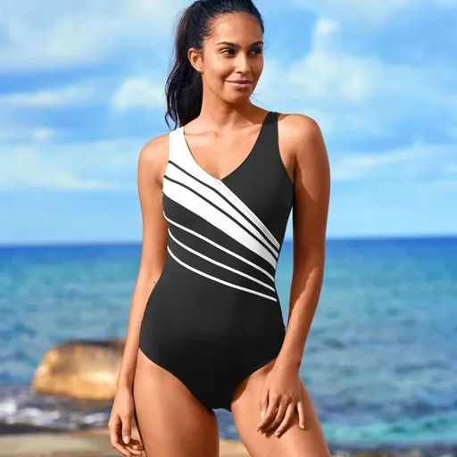 Jednodielne plavky s pruhmi