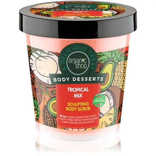 Organic Shop Body Desserts Tropical Mix zoštíhlujúci telový peeling 450 ml