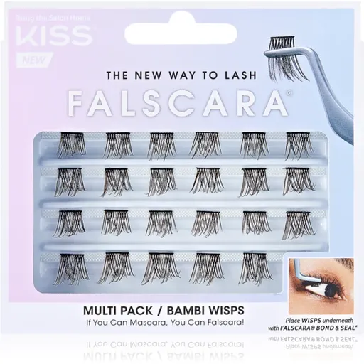 KISS Falscara Wisp trsové nalepovacie mihalnice s uzlíkom Bambi 24 ks