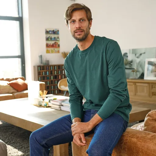 Súprava 3 tričiek s okrúhlym výstrihom a dlhými rukávmi