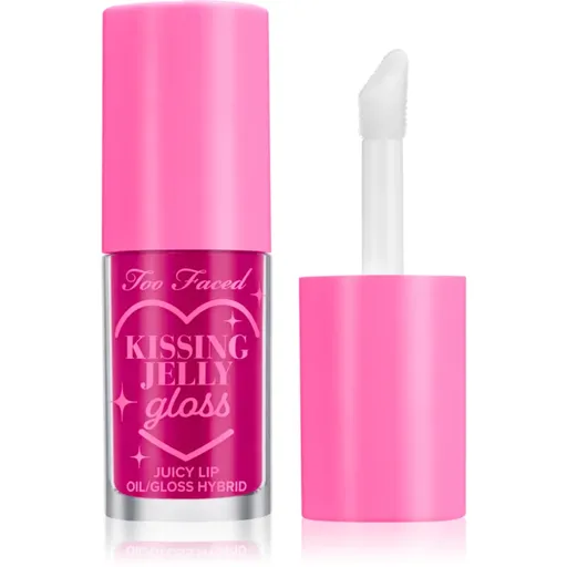Too Faced Kissing Jelly Lip Oil Gloss olejový lesk na pery pre intenzívnu hydratáciu odtieň Raspberry 4.5 ml