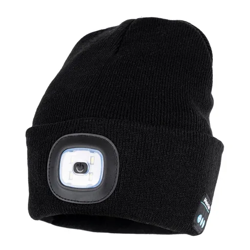 4Home Hudobná čiapka s čelovkou Lumos