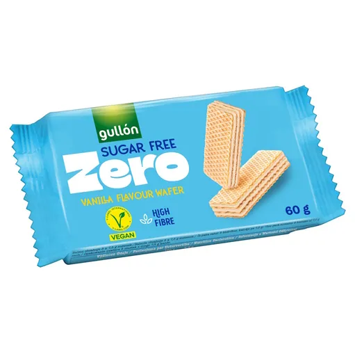GULLÓN Vanilla wafer oblátky plnené krémom s vanilkovou príchuťou so sladidlami 60 g