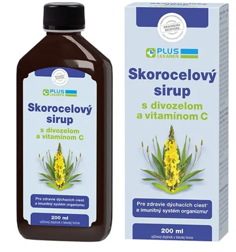 PLUS LEKÁREŇ Skorocelový sirup s divozelom a vitamínom C 200 ml