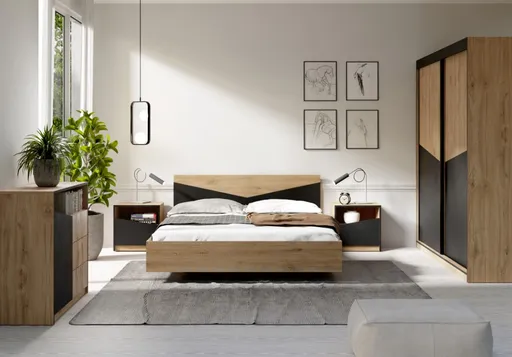 ArtAdrk Spálňa ATSON | dub/čierna