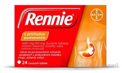 Rennie s príchuťou pomaranča 680 mg/80 mg žuvacie tablety tbl. mnd. 24 x 680 mg/80 mg