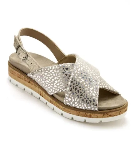 Kožené sandále s prekrížením a zvieracím vzorom