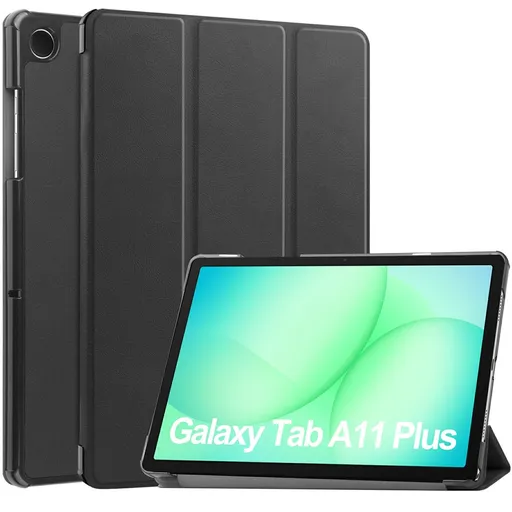 LEATHER Zaklápací kryt pre Samsung Galaxy Tab A11+ čierny