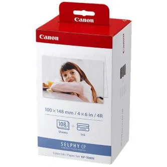 Canon Color Ink Paper Set, KP108IN, KP-108IN, foto papier, 3 balenia KP36IN typ lesklý, 3115B001, biely, CP100, 220, 300, 330, 400