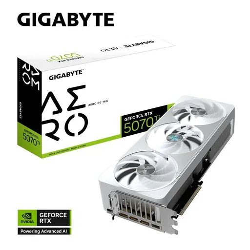 GIGABYTE VGA NVIDIA GeForce RTX 5070 Ti AERO OC 16G, 16G GDDR7, 3xDP, 1xHDMI