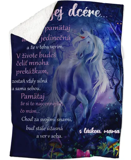 Deka Mojej dcére – jednorožec (Podšitie baránkom: ÁNO)