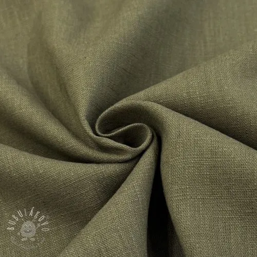 Ľan predpraný dark moss green