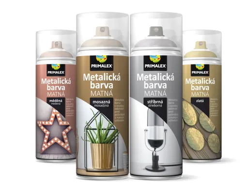 Primalex metalická farba v spreji 400 ml strieborná mat
