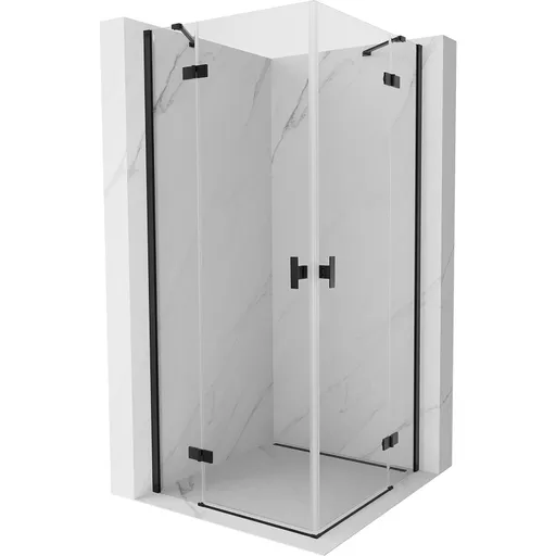 MEXEN/S - Mist H Duo sprchovací kút dvere krídlové 85 x 85, transparent, čierna 8A5-085L-085P-70-00