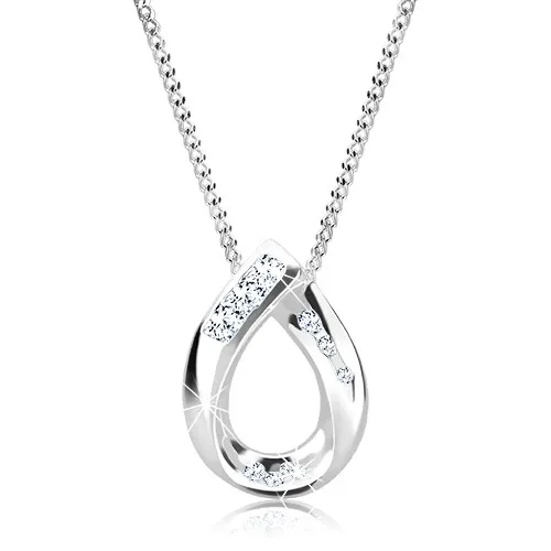 Strieborná retiazka a prívesok 925 - spojená podkova so zirkónmi