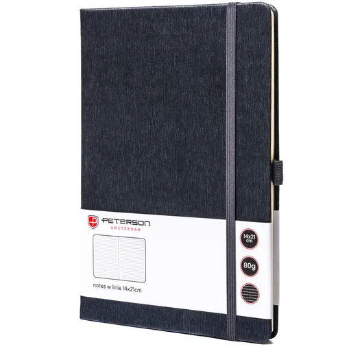 Sivý zápisník A5 s linajkami a tvrdou väzbou