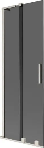 MEXEN/S - Velar L dvojkrídlová posuvná vaňová zástena 70 x 150, grafit, nikel kartáčovaný 896-070-003-41-97