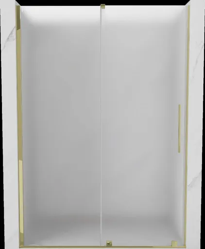 MEXEN/S - Velár posuvné sprchové dvere 130, dekor, zlatá 871-130-000-31-50