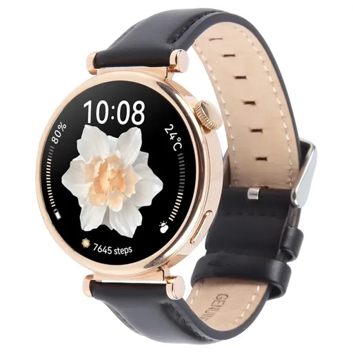 LEATHER Kožený remienok pre Garmin Lily 2 / Lily 2 Active čierny