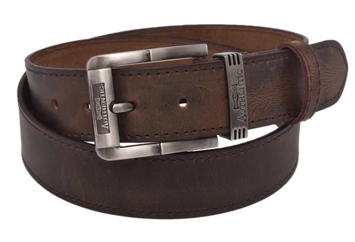 Pánsky kožený opasok 747-40-44 tmavý tan šitý pracka Authentic