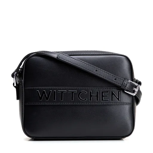 Kožená crossbody kabelka čierna 100-4E-634-1