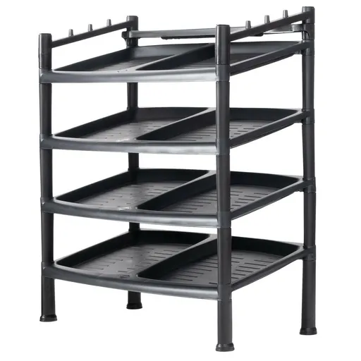 Botník 4 poschodia Black 52 x 34 x 67 cm