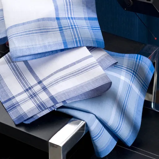 Súprava 12 pruhovaných bavlnených vreckoviek, farbené vlákna