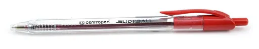Guľôčkové pero Centropen Slide ball 2225 plast 0,3mm červené telo číre