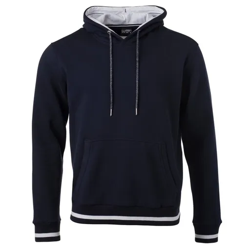 James & Nicholson (Daiber) Pánska mikina s kapucňou Club JN778 - Tmavomodrá / biela | 3XL