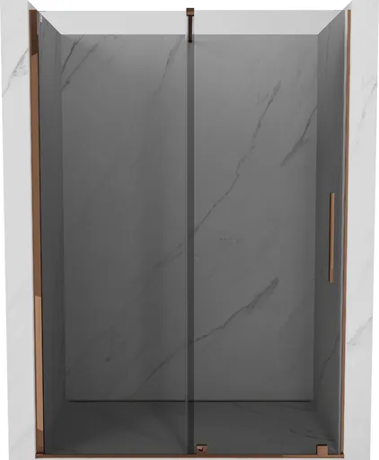 MEXEN/S - Velár posuvné sprchové dvere 160, grafit, ružové zlato 871-160-000-41-60