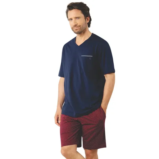 Pyžamo  Business Eminence® so šortkami a výstrihom do V