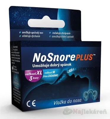 NoSnorePLUS vložka do nosa, 3x veľkosť XL + 1x M