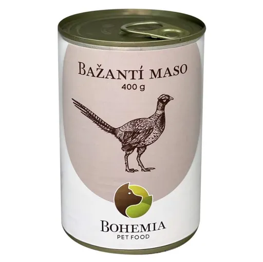 BOHEMIA PET FOOD Konzerva bažantie mäso vo vlastnej šťave pre psov 400 g
