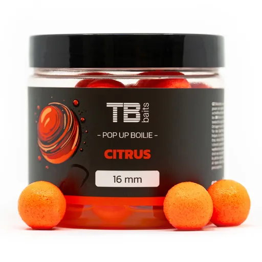 Tb baits plávajúce boilie pop-up orange citrus + nhdc 65 g-12 mm