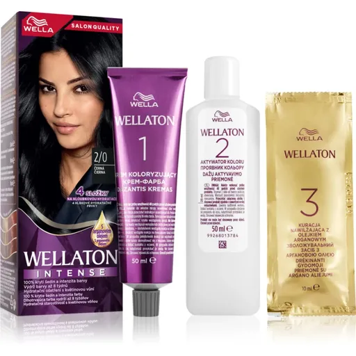 Wella Wellaton Intense permanentná farba na vlasy s arganovým olejom odtieň 2/0 Black 1 ks