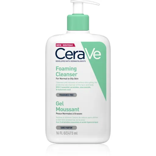 CeraVe Cleansers Foaming Cleanser čiastiaci penivý gél pre normálnu až mastnú pleť 473 ml