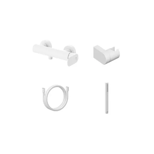 Sprchová batéria Ravak Eleganta so sprchovacím setom 150 mm biela matná X07S139