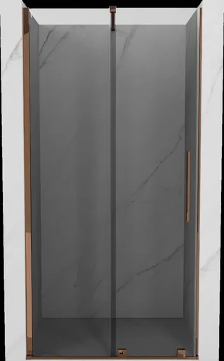 MEXEN/S - Velár posuvné sprchové dvere 100, grafit, ružové zlato 871-100-000-41-60