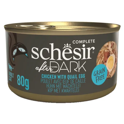 SCHESIR After Dark Wholefood konzerva pre mačky kura a vajcia 80 g